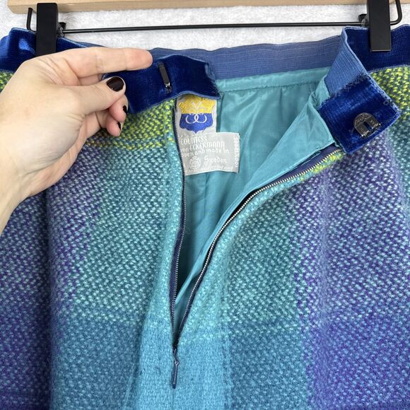 Vtg 60s Countess Ebba Von Eckermann Skirt Womens EU10 Hand Woven Wool Rare Retro - Picture 7 of 12